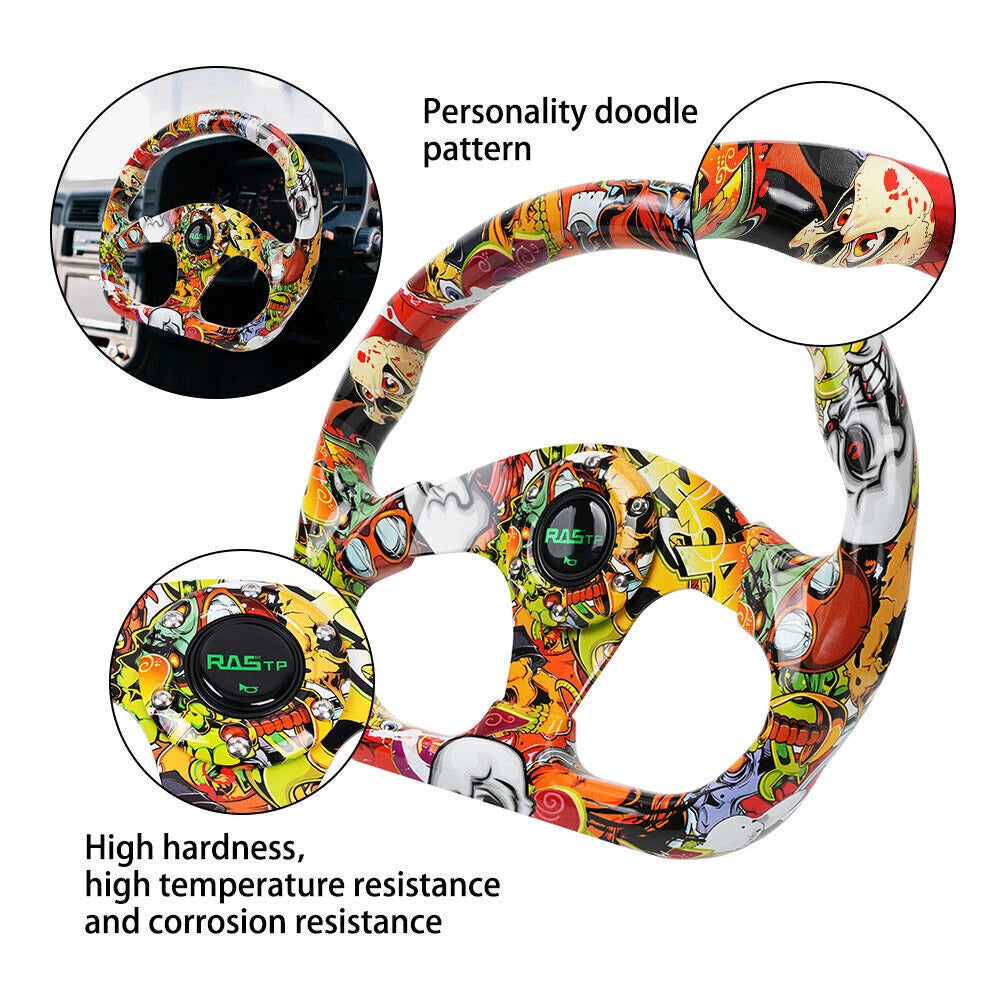 D Shape Drift Racing Steering Wheel for Universal Fit