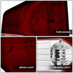 Chrome Housing Dark Red Lens Tail Brake Lights for Toyota Tundra (2014–2021)
