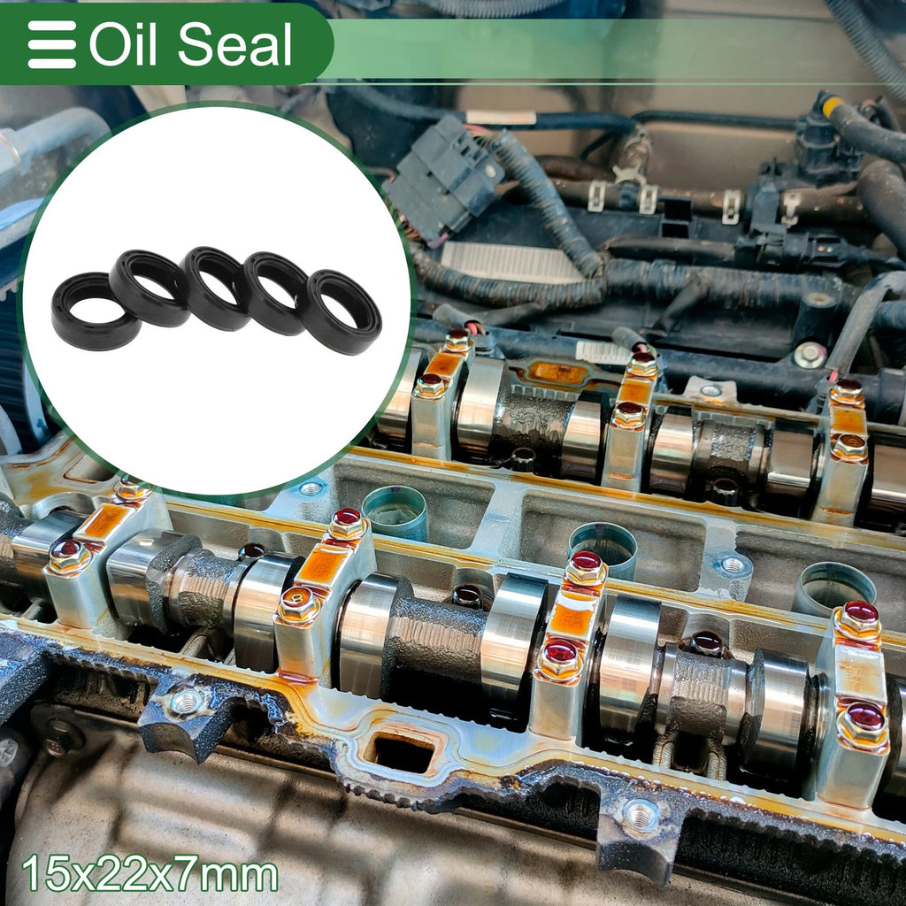 Set of 5 Oil Seal Rotary Shaft Seal NBR Rubber 15x22x7mm