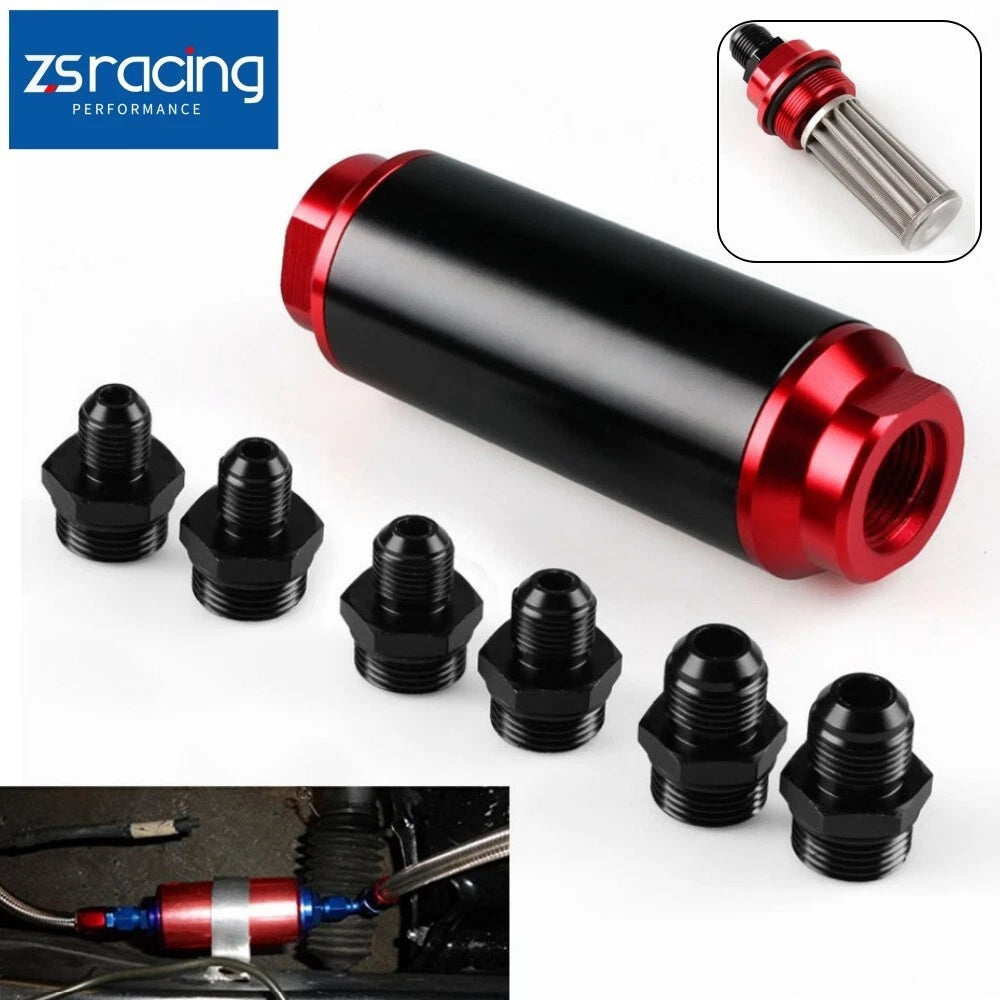 Inline Fuel Filter for Universal Applications (Cleanable, High Flow)