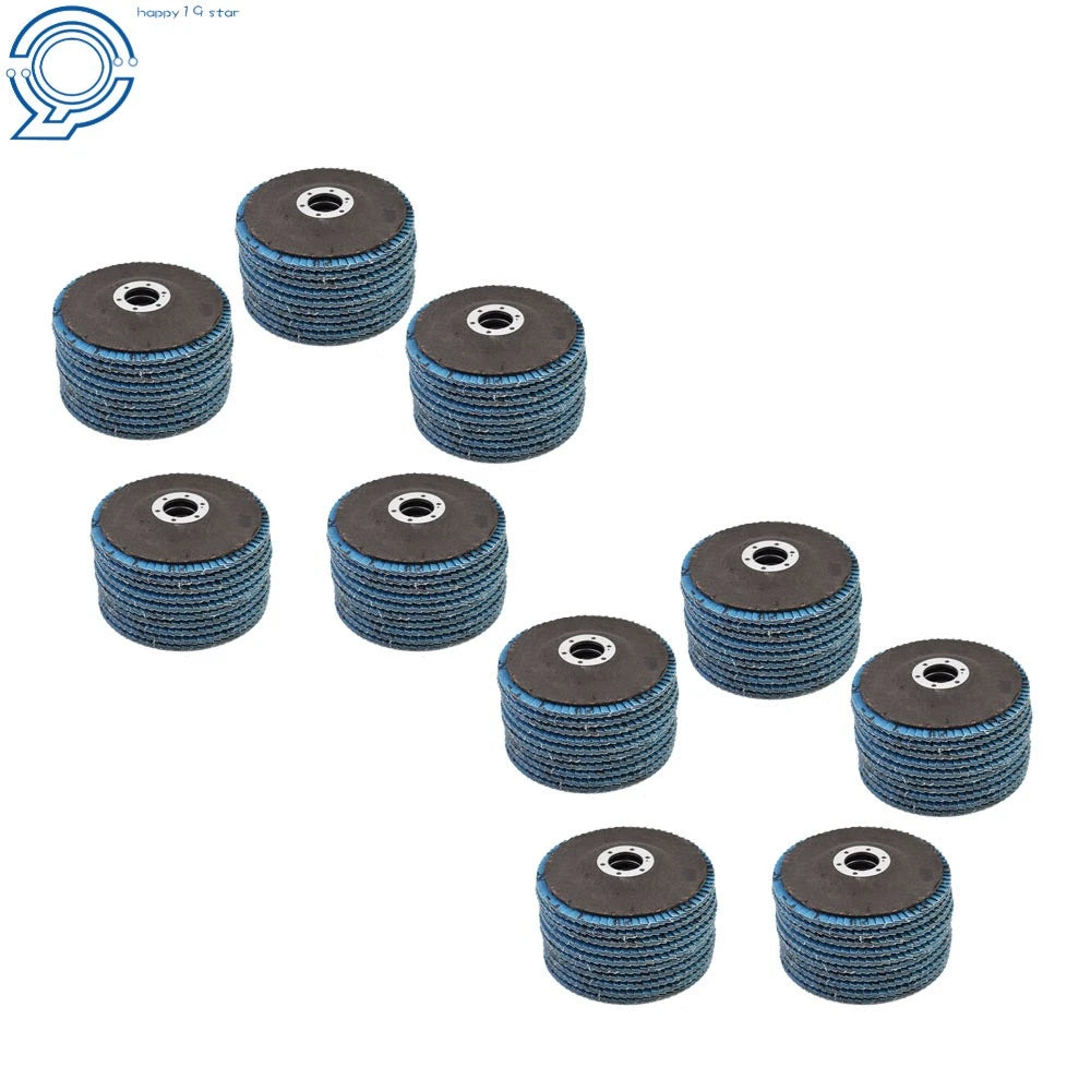 100 Pack 4-1/2" × 7/8" 60 Grit T29 Zirconia Flap Disc Sanding Grinding