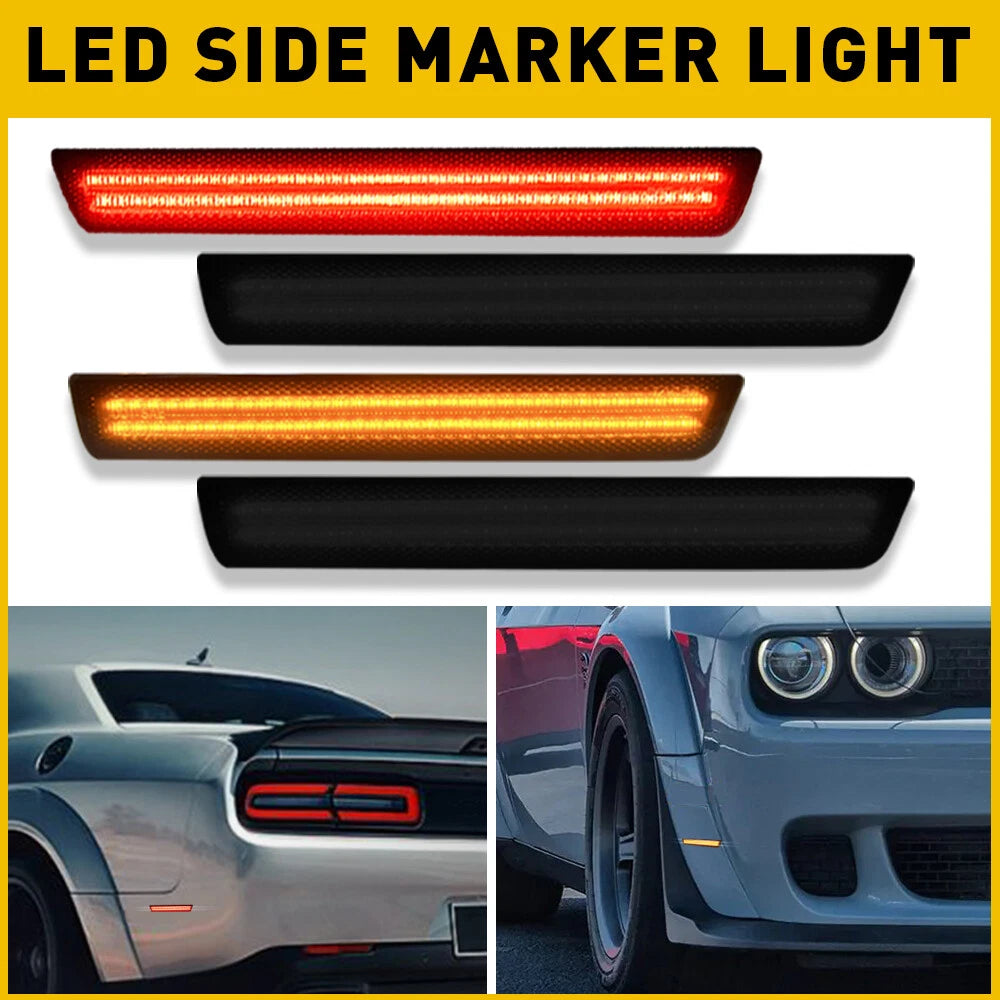 LED Side Marker Lights Smoked Lens for Dodge Challenger (2015–2022)