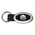 Black Leather Oval Keychain - Officially Licensed for Mopar Vehicles