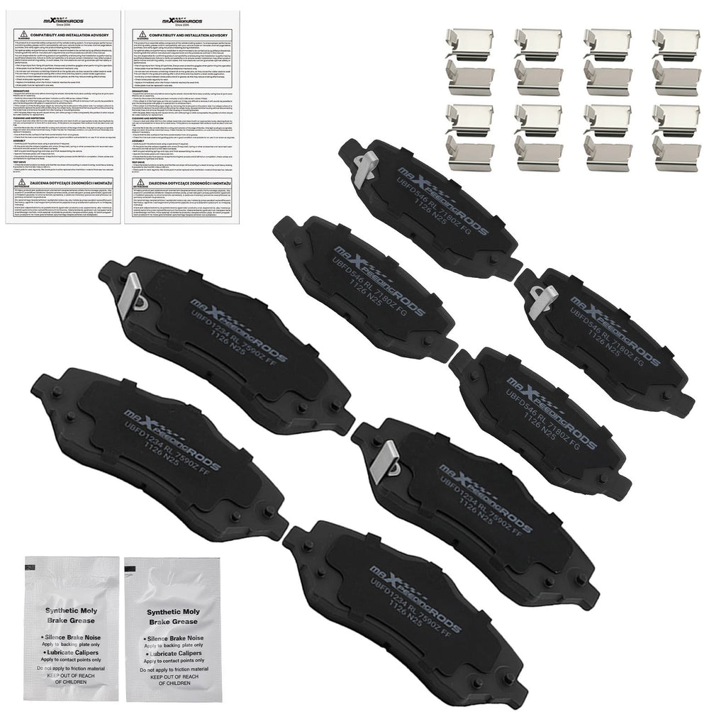 8Pcs Ceramic Brake Pads Kit for Jeep Liberty Wrangler (2007–2017)