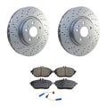 Front Rotors & Akebono EURO Ceramic Brake Pads Kit for Mercedes C117 CLA250 (2014–2019)