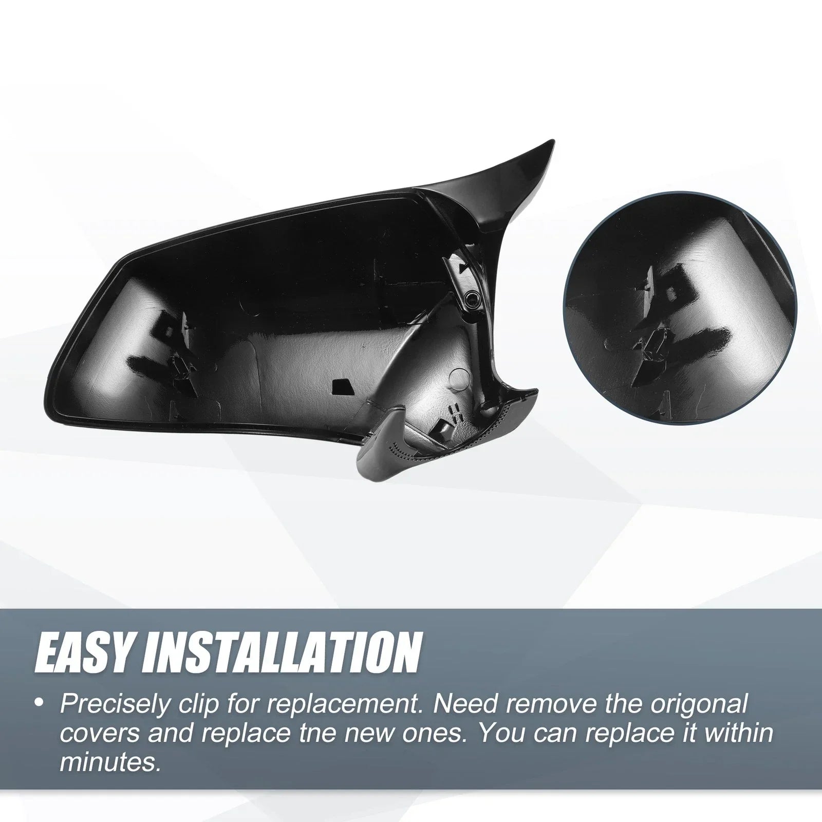 Rearview Mirror Cover Cap Gloss Black for BMW F10 F11 F18 528i 530i 535i 550i