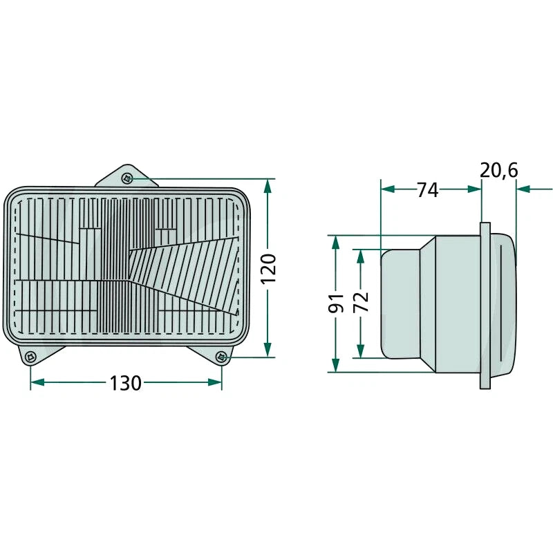 Headlight for New Holland TM120 TM125 TM135 TM140 TM155 TM165 TM175 (2000–2005)