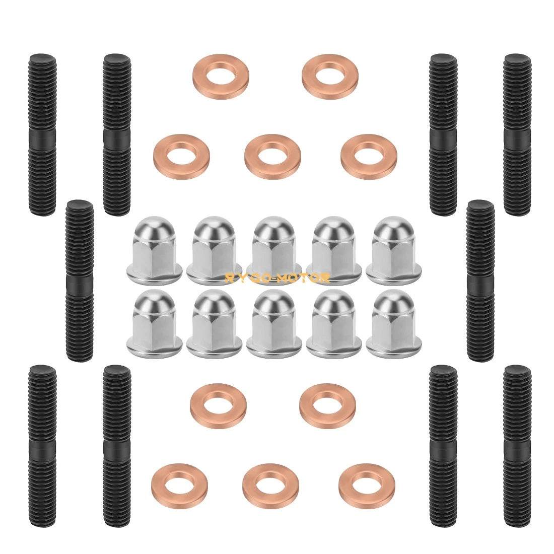 Cylinder Head Studs Kit with Acorn Nuts & Washers for Yamaha Banshee 350 (1987–2006)
