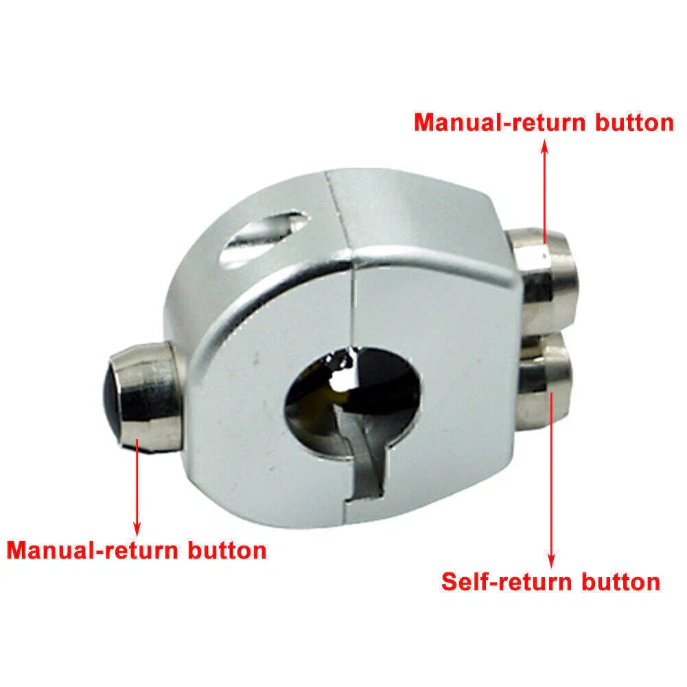 7/8" Silver Motorcycle Handlebar Switch Momentary Button (Fits Various Models)
