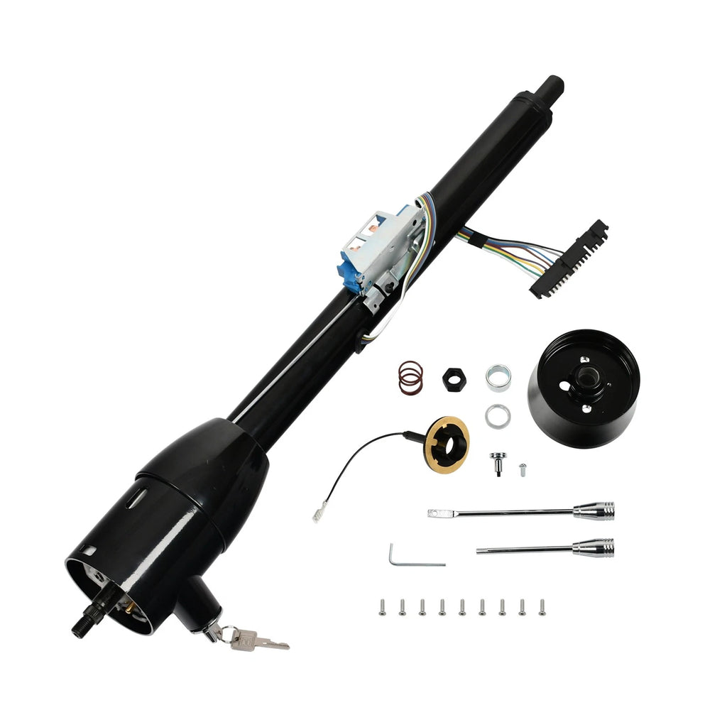 30" Black Tilt Manual Steering Column for GM (W/Key & 9 Bolt Adapter)