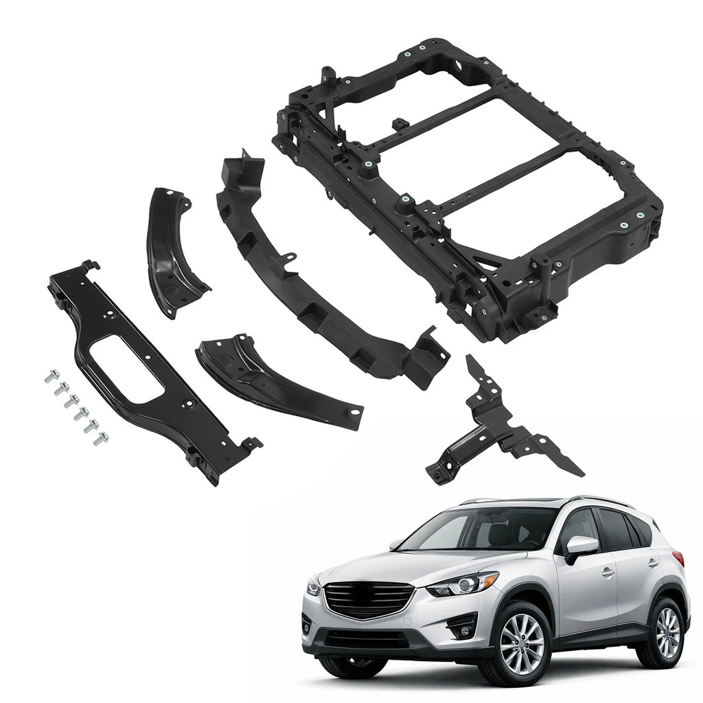 Set of 4 Black Front Radiator Support Assembly for Mazda CX-5 (2013–2016)