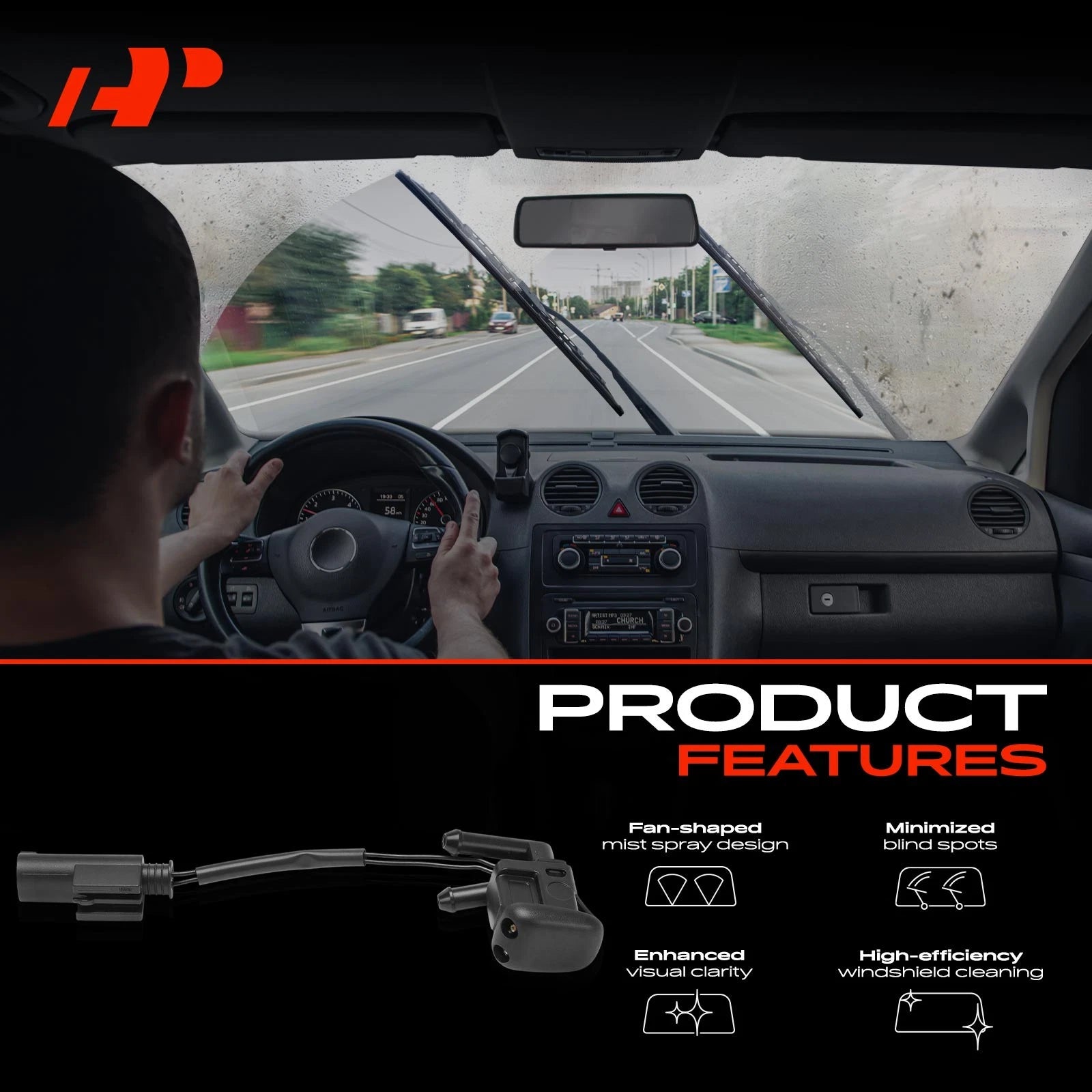 2X Windshield Washer Nozzle with Heating for BMW E39 525i (1996-2003)