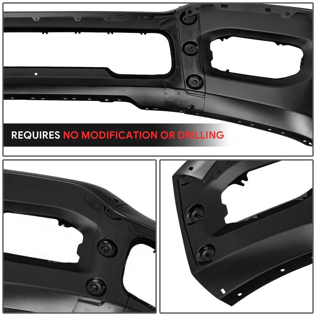 OE Style Front Bumper for Ram 2500 3500 (2019–2024) W/Foglight Holes, Black Steel