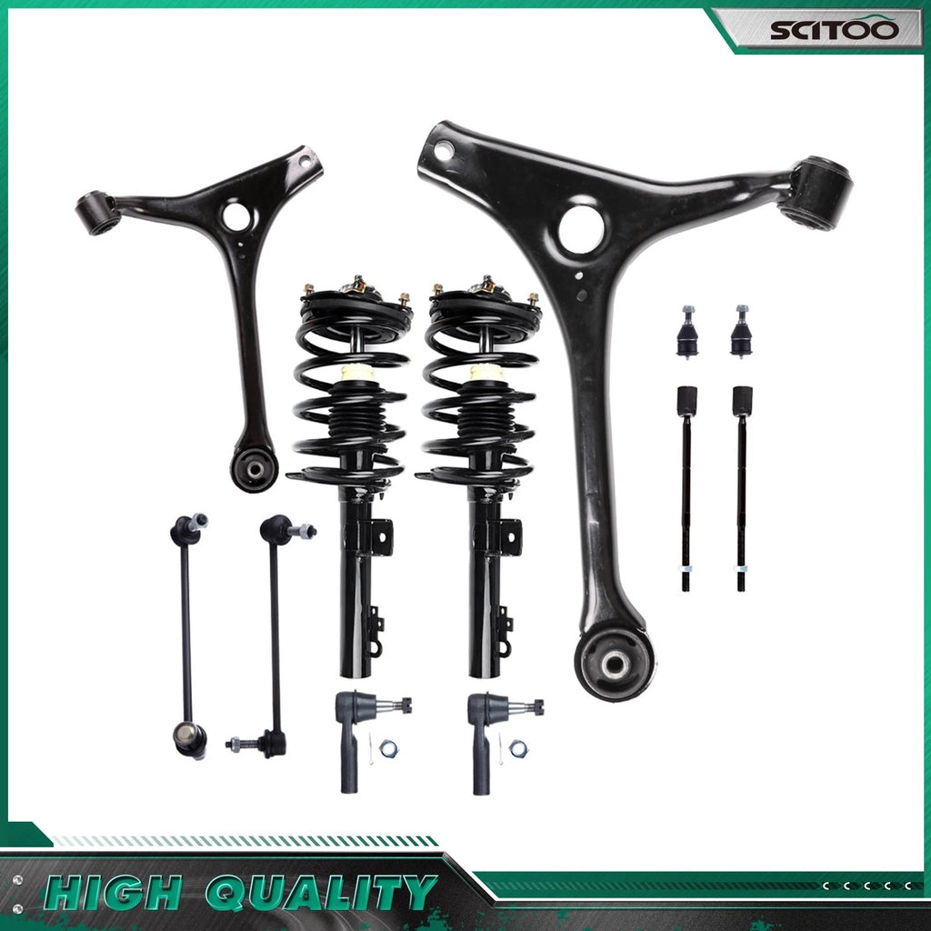 Front Complete Struts, Sway Bar, Tie Rods, Ball Joint for Ford Taurus (1998–2007)