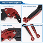 Adjustable Brake Clutch Levers for Suzuki GSXR150 (2017–2020) Red Black