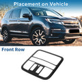 Front Row Headlight Trim Bezel for Honda Pilot 2019-2022 Carbon Fiber Black