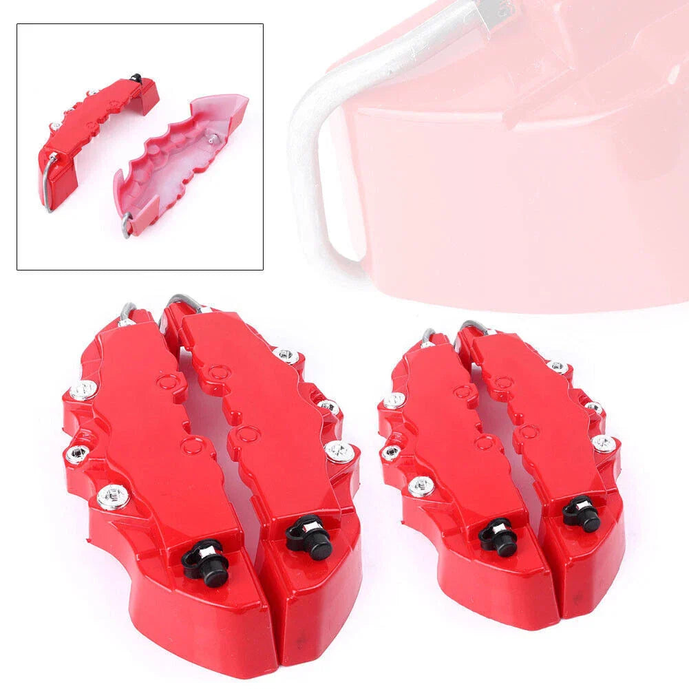 4 x Red Disc Brake Caliper Covers for Car 16-17" Wheels (2016-2017)