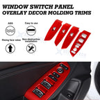 Red Interior Window Switch Button Decor Moulding Cover for Honda Accord (2018-2022)