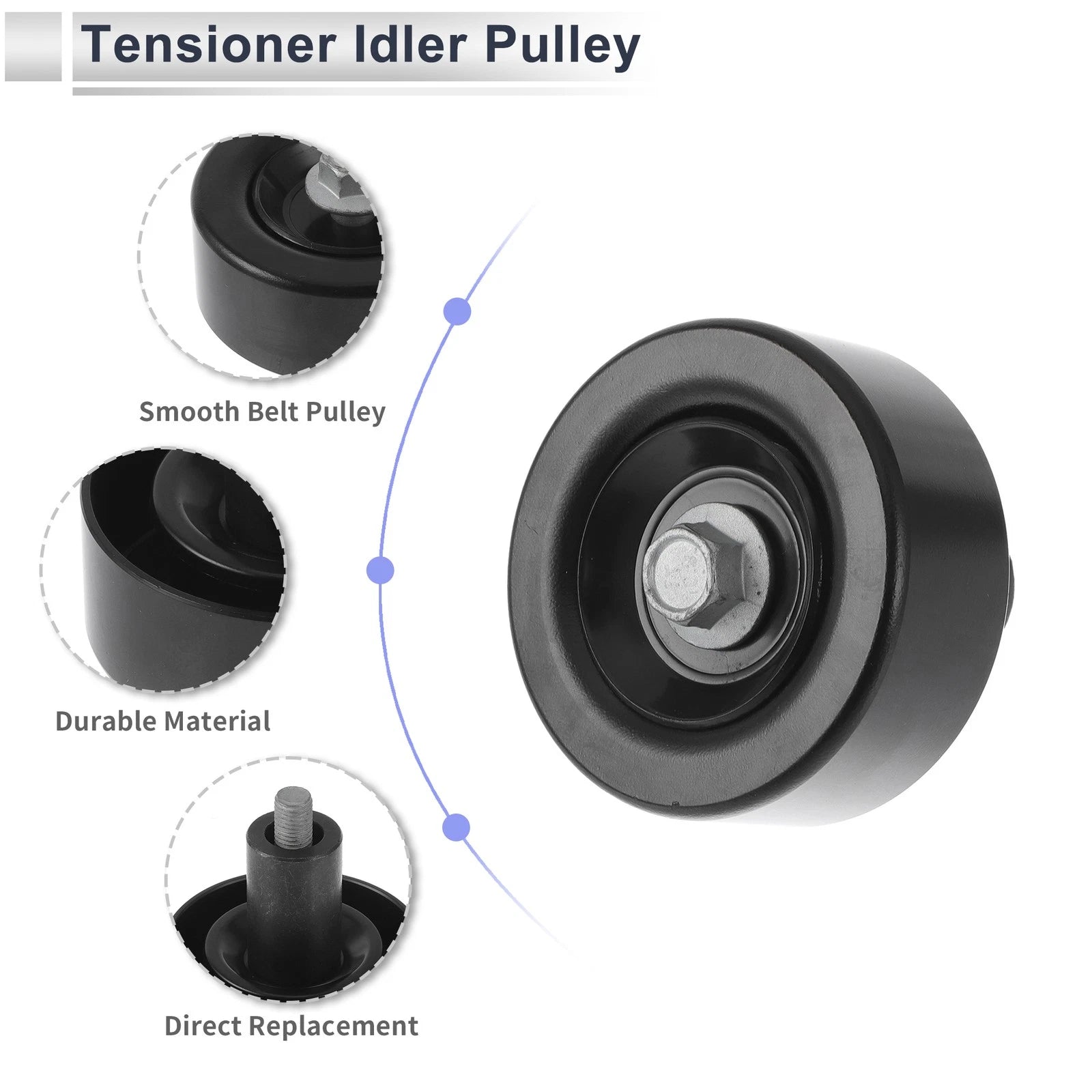 Drive Belt Idler Pulley for Hyundai Santa Fe (2010–2020) No. 252882F000