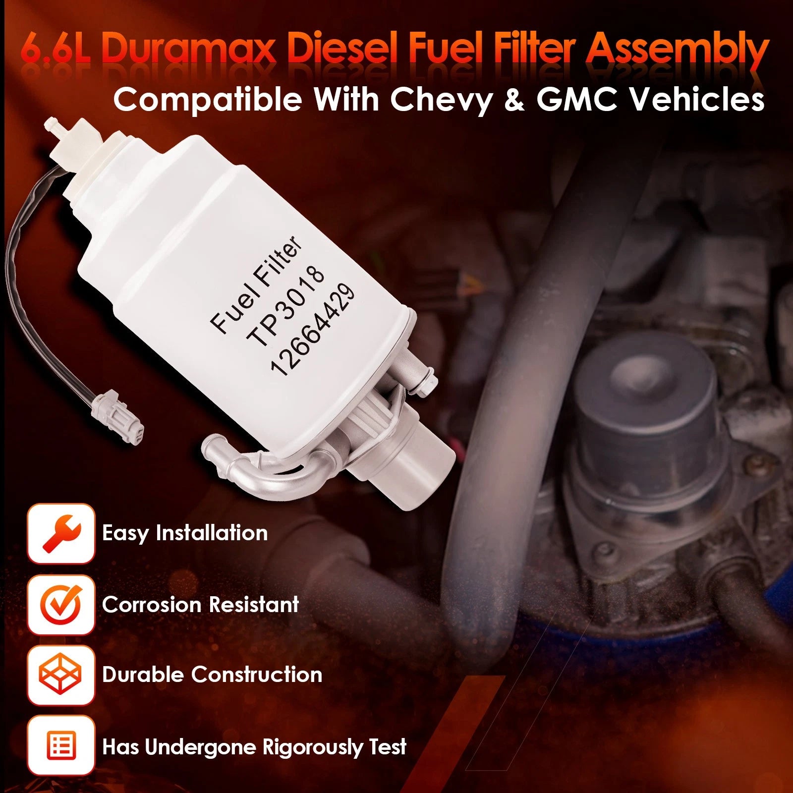 Fuel Filter Housing for Chevy Silverado GMC Duramax 6.6L (2011-2016)