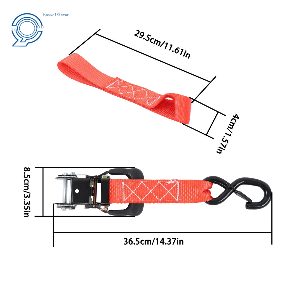 4X Heavy Duty Ratchet Straps 1.6" x 15' (5,208lb Break Strength)