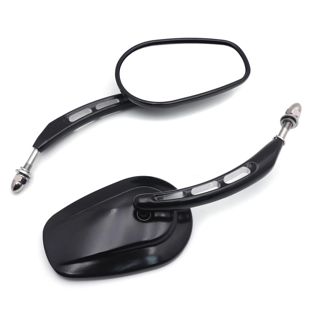 Black Big Side Mirrors 8mm for Harley Dyna Super Glide Convertible (2005–2017)