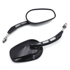 Black Big Side Mirrors 8mm for Harley Dyna Super Glide Convertible (2005–2017)