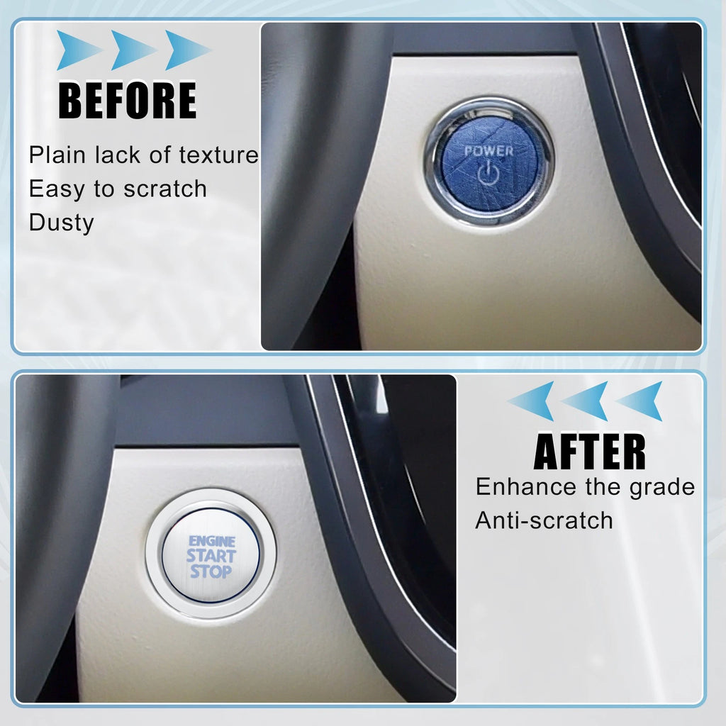 Set of 1 Start Button Cover for Toyota Corolla Cross (2022–2023) Silver Tone