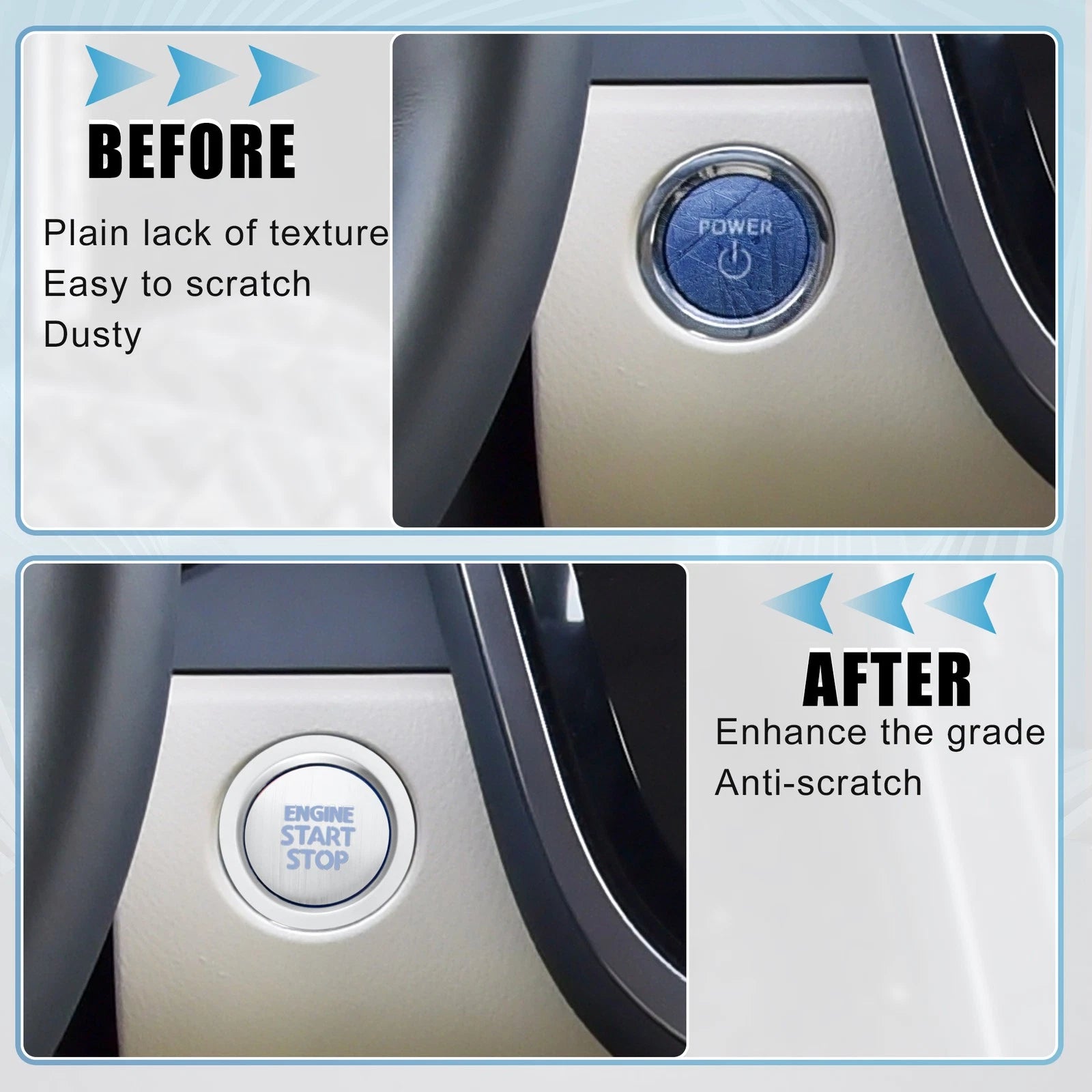Set of 1 Start Button Cover for Toyota Corolla Cross (2022–2023) Silver Tone