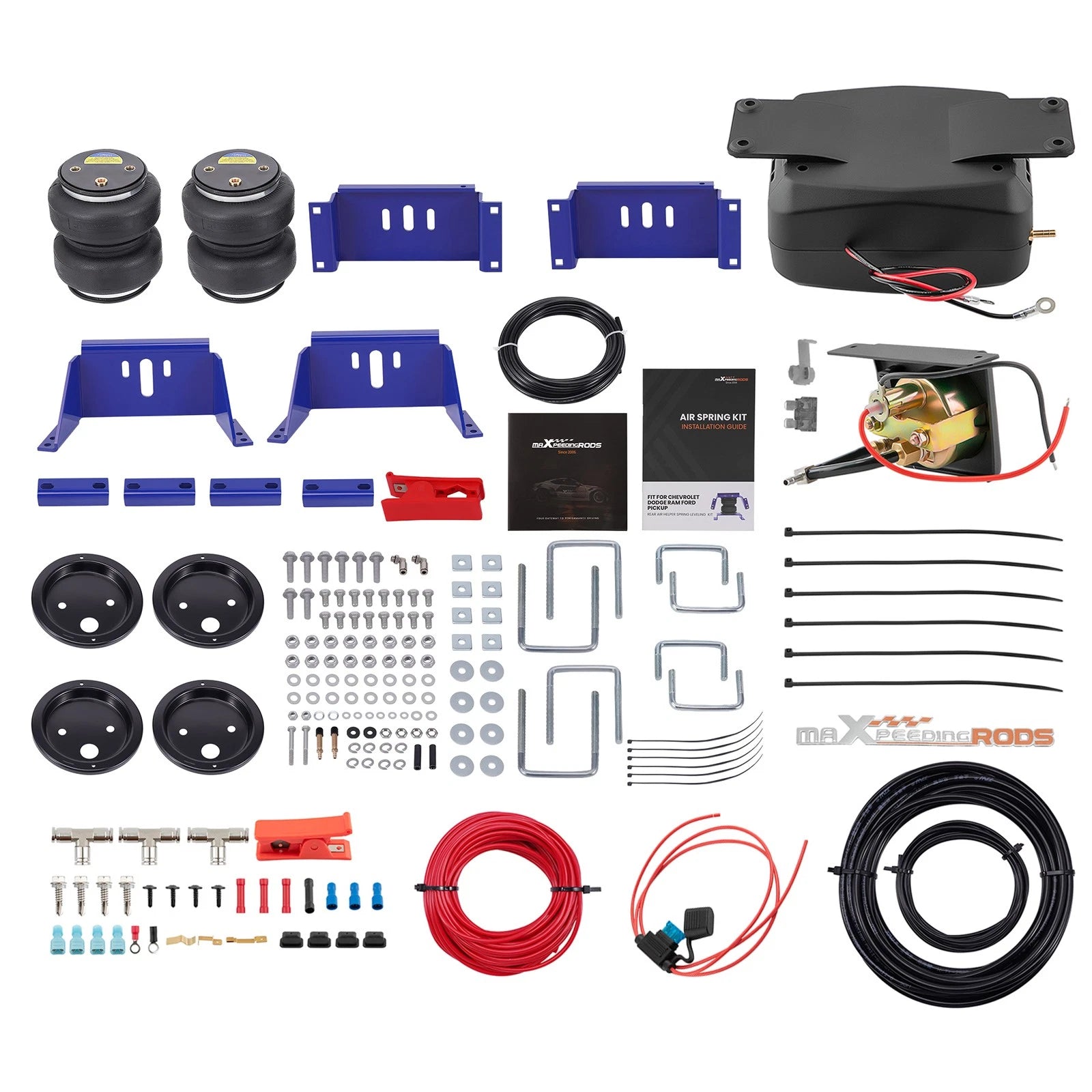 Air Suspension Springs + Compressor Kit for Dodge W200 W300 (1997–2004)