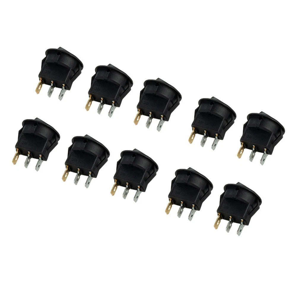 10pcs Dot LED Rocker Toggle Switch for Car Boat (12V)