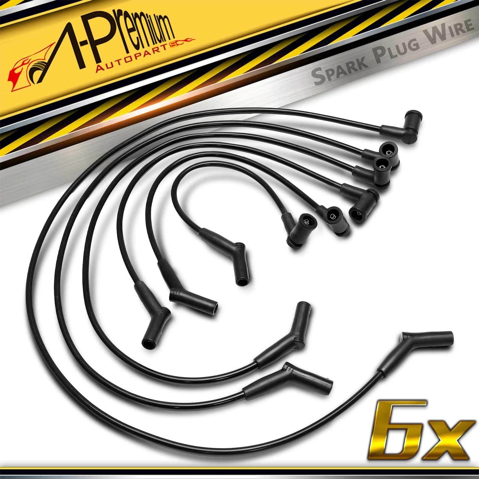 6x Spark Plug Wire Sets for Mazda B3000 (2001–2002) Ford Ranger (2001–2003)