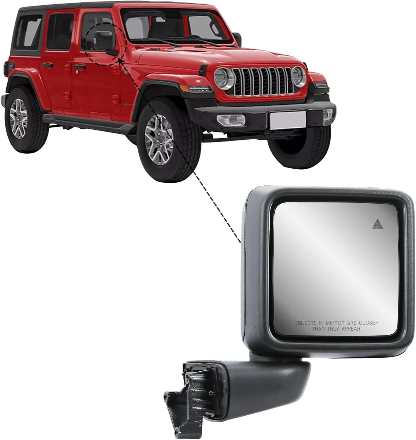 7 Pin Side Mirror w/ Blind Spot for Jeep Wrangler Gladiator (2018–2025)