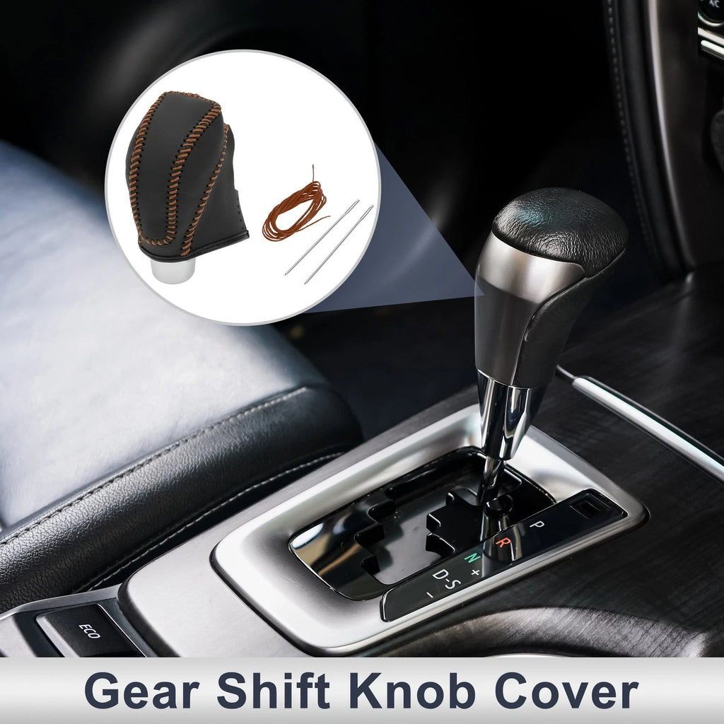 Gear Shift Knob Cover for Subaru Impreza (2017–2023) Black Brown Faux Leather