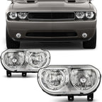 Chrome Halogen Headlights Assembly Pair for Dodge Challenger (2008–2014)