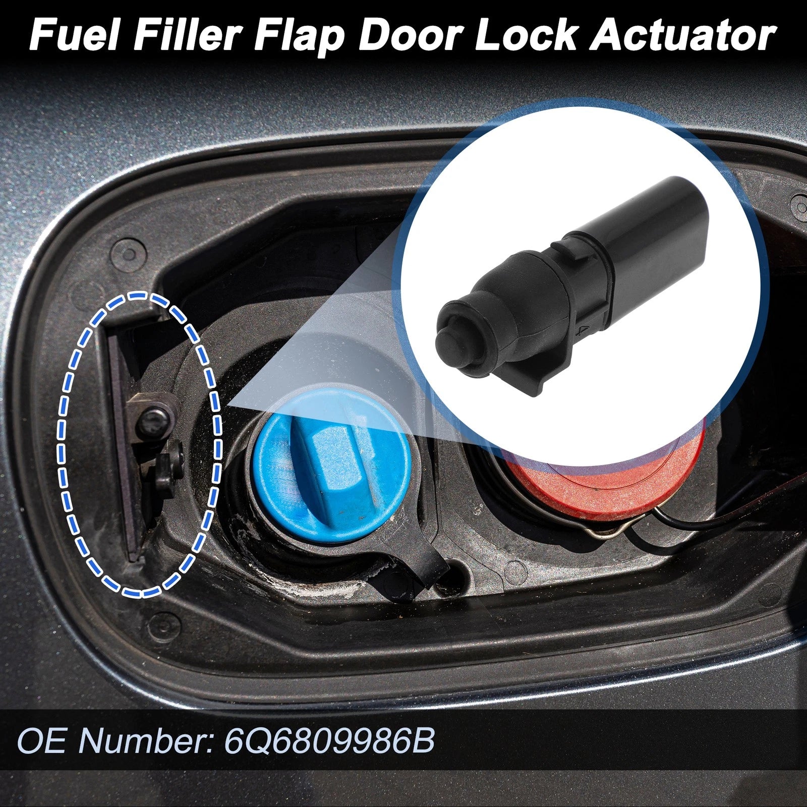 6Q6809986B Fuel Filler Flap Door Latch Actuator for Audi A3 (2003–2013)