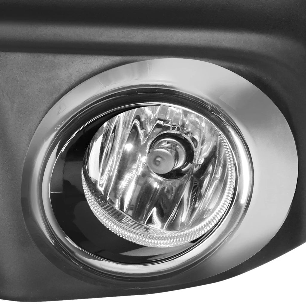 2X Clear Lens Fog Lights for Honda Civic (2016–2017) - Chrome Trim Bezel + Switch