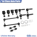 12pc Front Suspension Tie Rod Ball Joint Kit for Nissan Xterra (2000-2004)