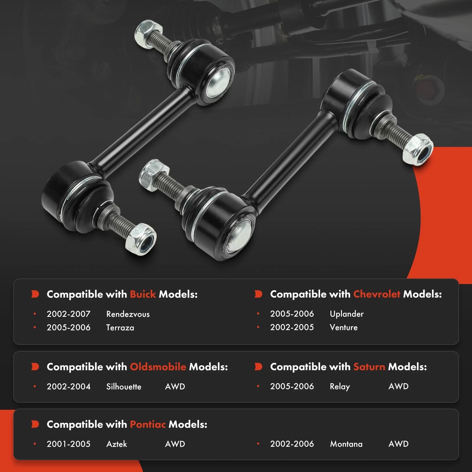 2X Rear Stabilizer Bar Link for Chevrolet Oldsmobile Pontiac Buick Saturn