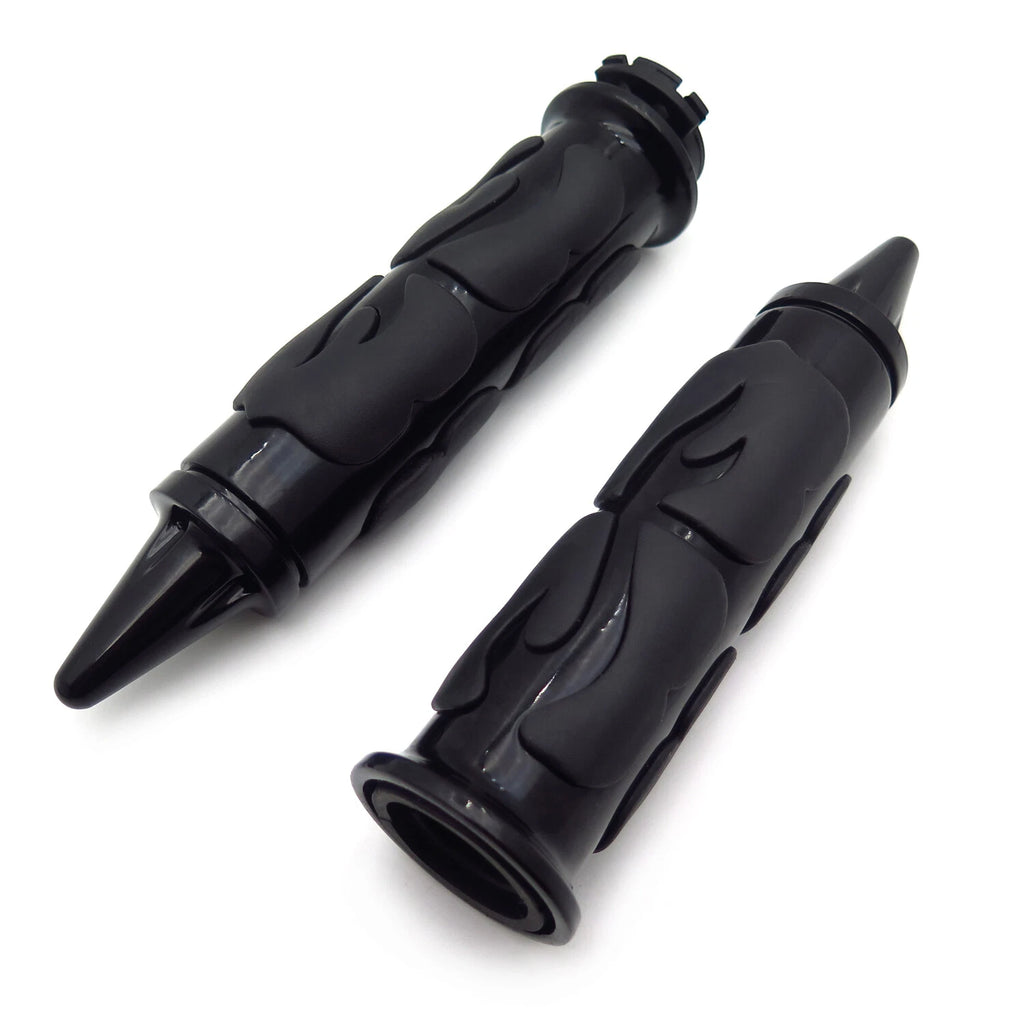 1 Pair Flame Fire Spike Hand Grips for Honda Suzuki Kawasaki Yamaha (7/8")