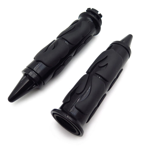 1 Pair Flame Fire Spike Hand Grips for Honda Suzuki Kawasaki Yamaha (7/8")