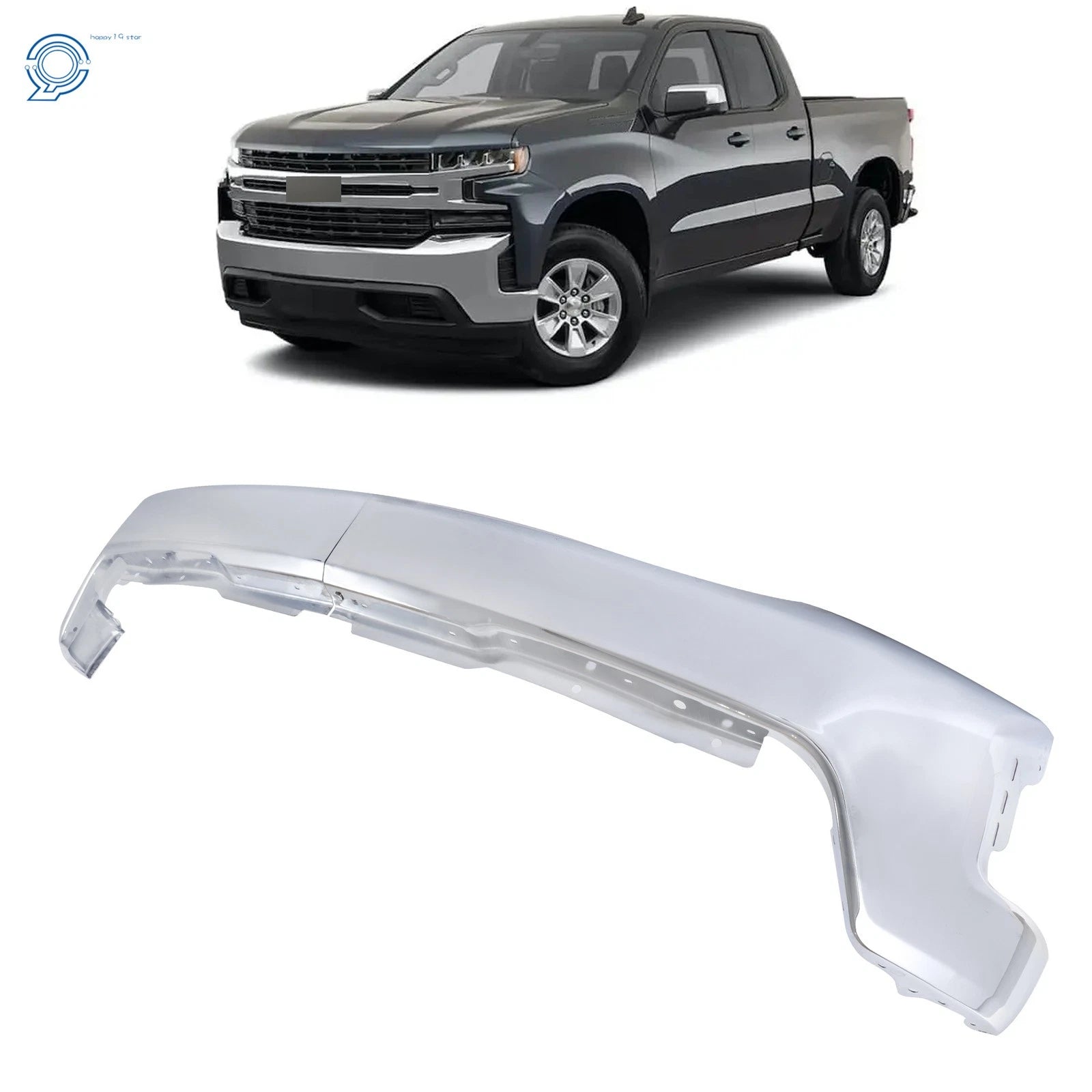 Split-Type Chrome Front Bumper for Chevrolet Silverado 1500 (2019–2021)
