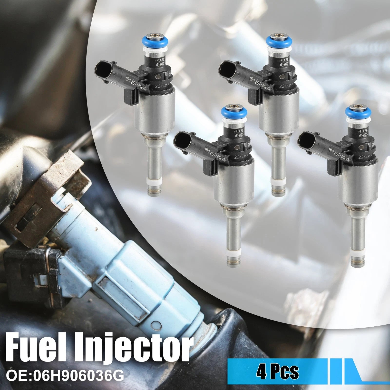 Set of 4 Fuel Injectors 06H906036G for Audi A3 A4 A5 A6 A8 Q3 Q5 TT (2006–2019)