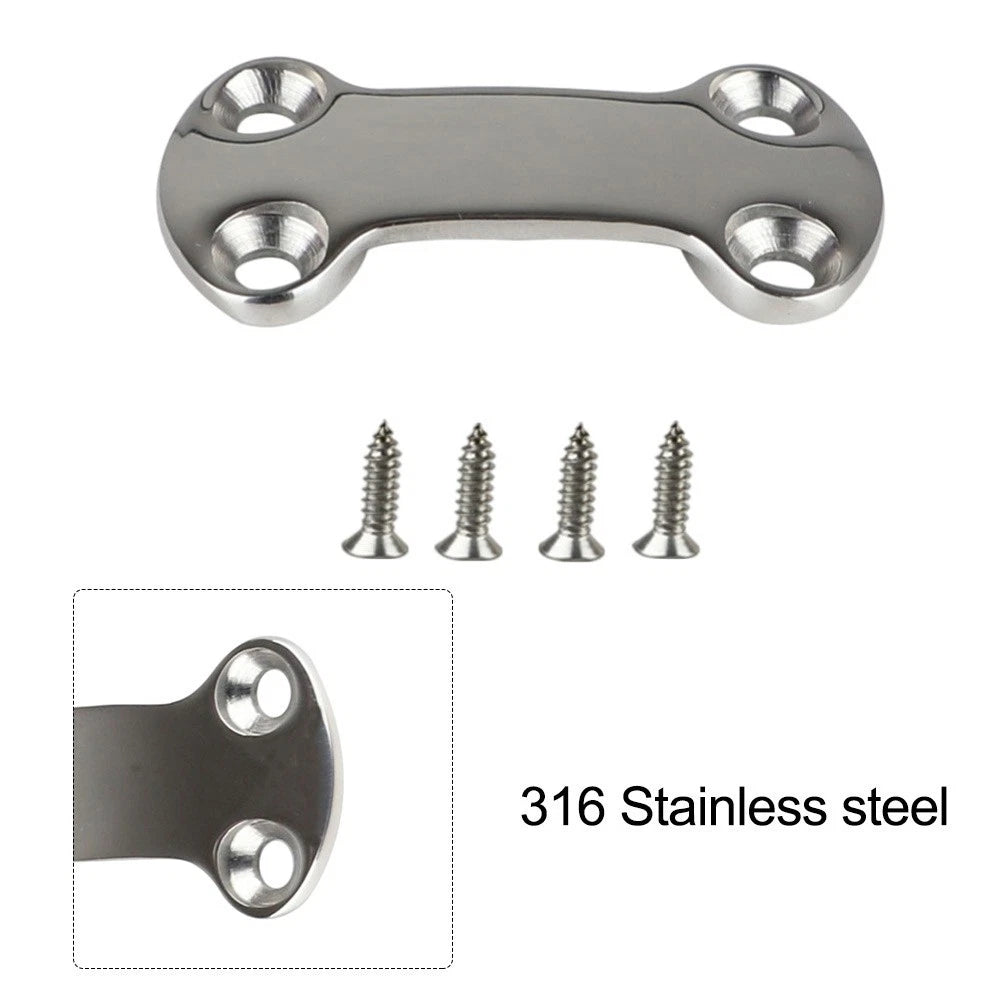 Set of 4 Tie Down Plate Cam Buckles for Marine Deck Hardware (316 Stainless Steel)