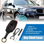 Remote Key Fob Case Cover 4-Button for BMW Faux Leather Black