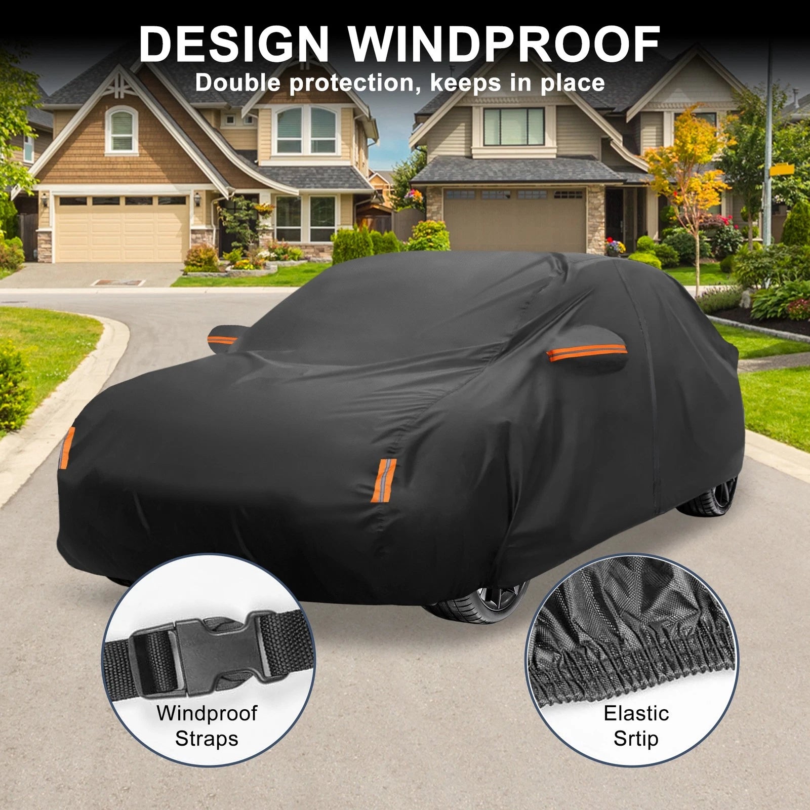 Waterproof Car Cover with Driver Door Zipper for Honda Civic 