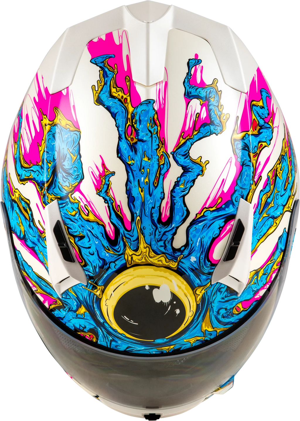 Fly Racing Revolt Space Creep Full-Face Helmet for Large Size (Light Blue/White/Pink)