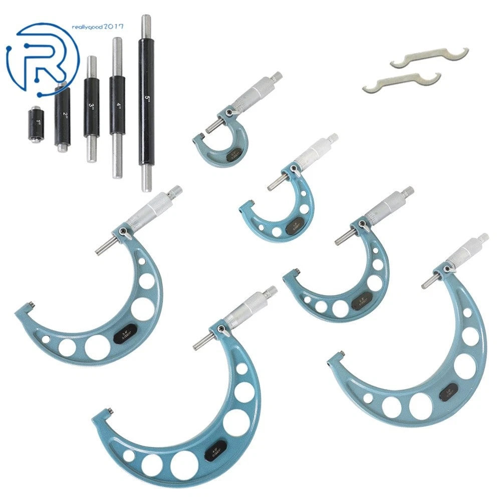 Set of 6 Precision Outside Micrometers 0-6" 0.0001"