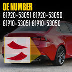 Bumper Reflector Light Set for Lexus IS250 IS350 (2006–2013) 81910-53051 81920-53051