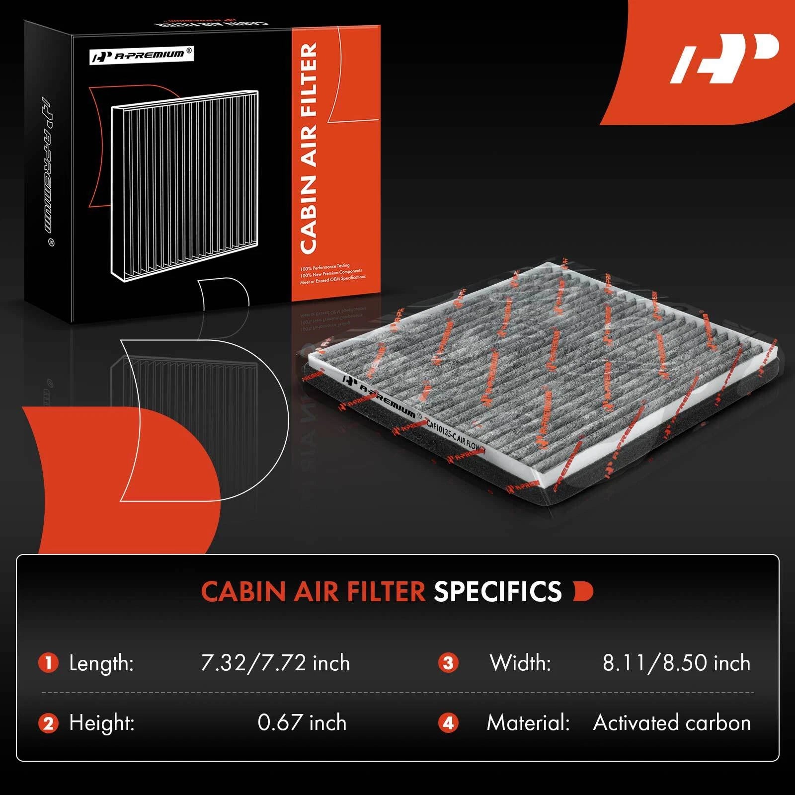 2-Pack Activated Carbon Cabin Air Filter for Scion tC (2005-2010)